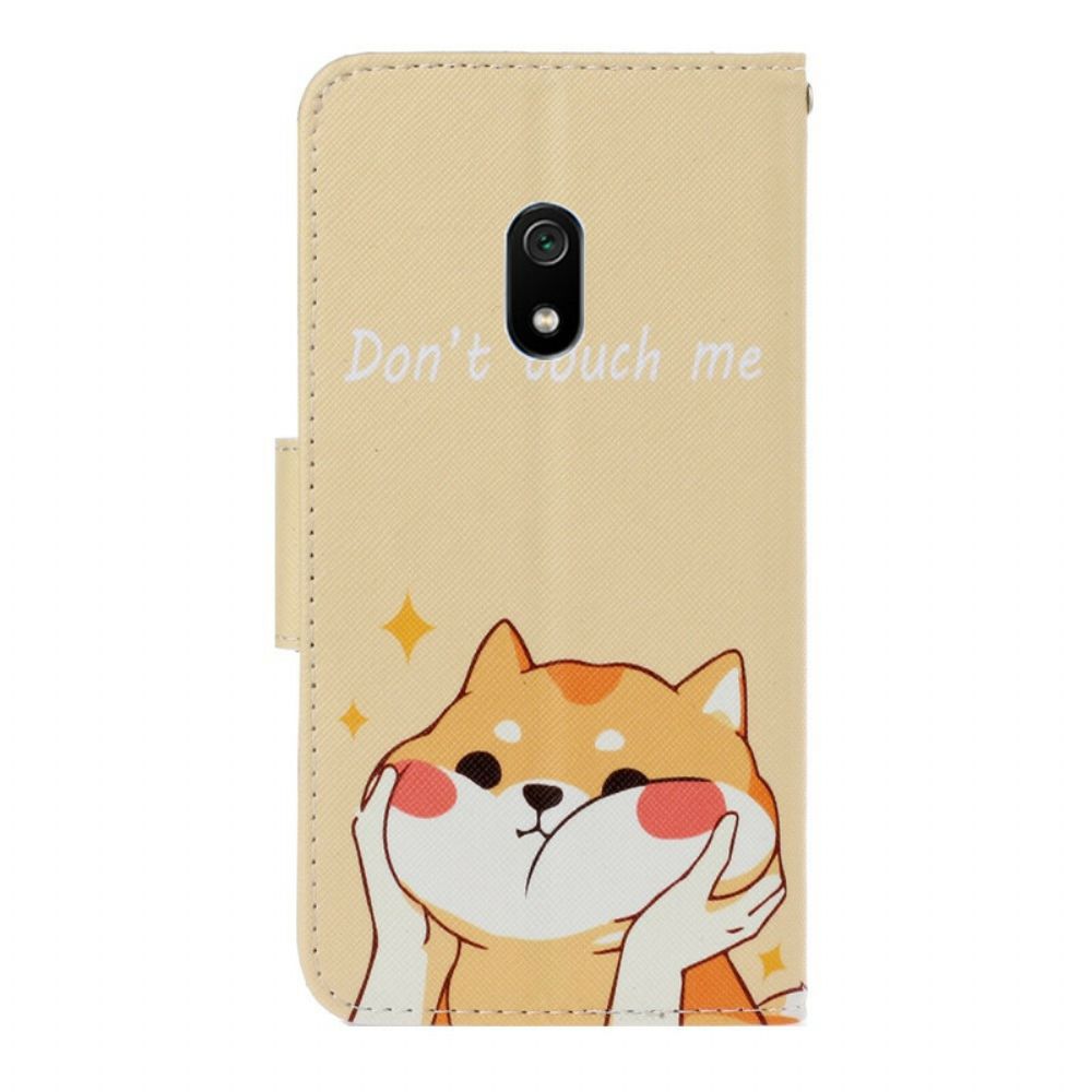 Flip Case Für Xiaomi Redmi 8A Mit Kordel Fass Mich Nicht An Riemchenkatze