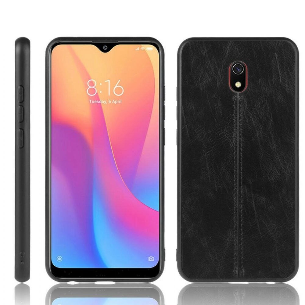 Handyhülle Für Xiaomi Redmi 8A Nähte Lederoptik