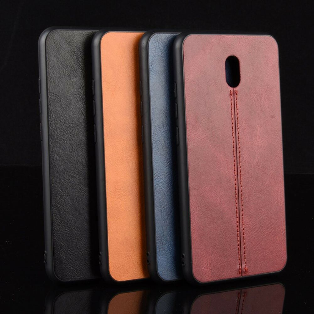 Handyhülle Für Xiaomi Redmi 8A Nähte Lederoptik