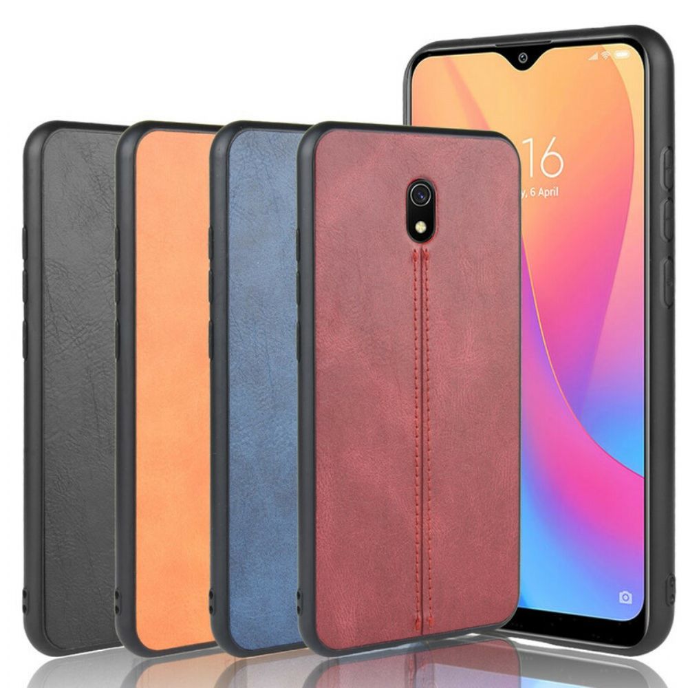 Handyhülle Für Xiaomi Redmi 8A Nähte Lederoptik