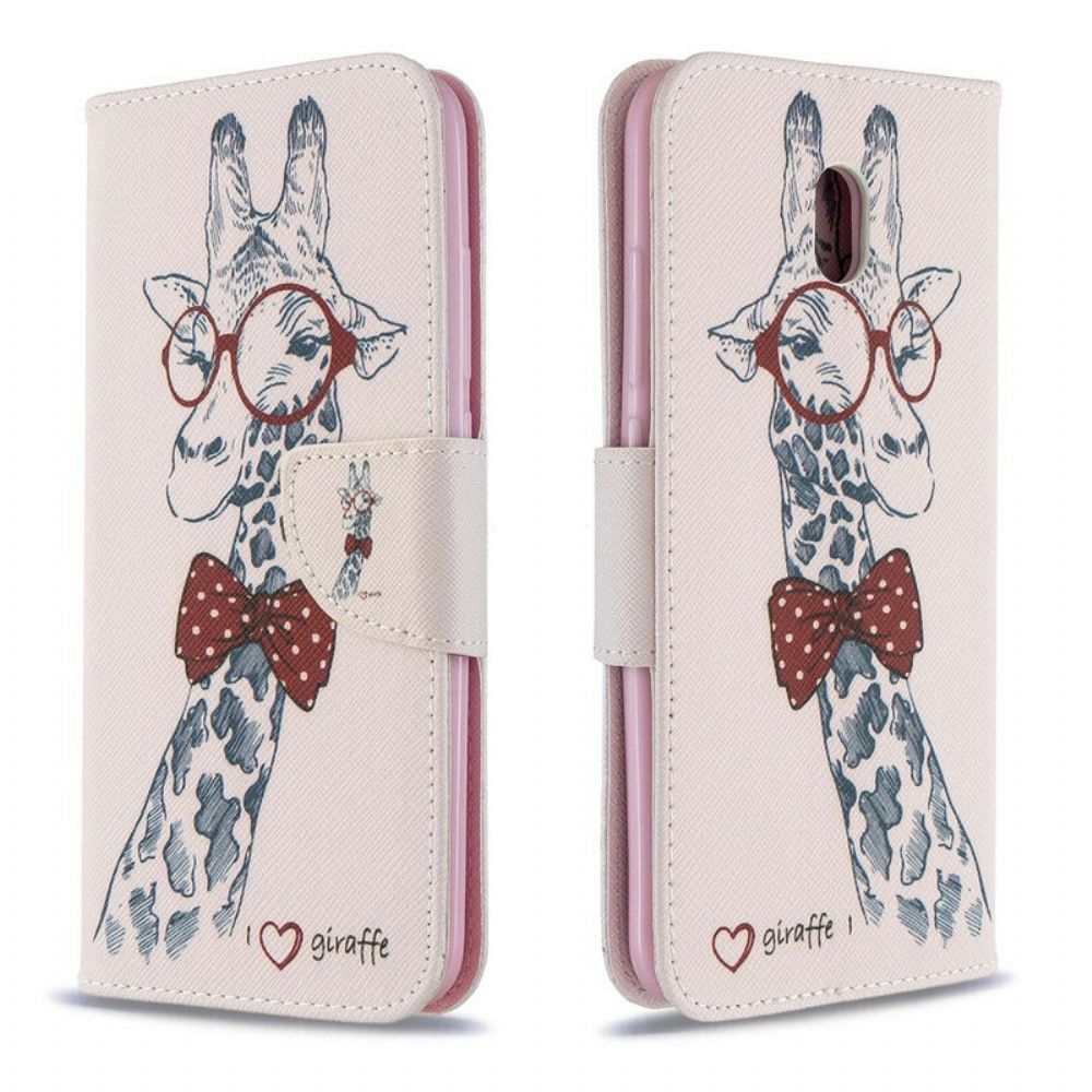 Lederhüllen Für Xiaomi Redmi 8A Nerdige Giraffe