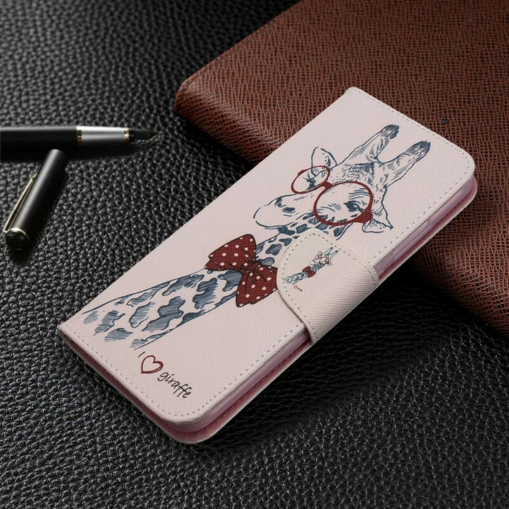 Lederhüllen Für Xiaomi Redmi 8A Nerdige Giraffe