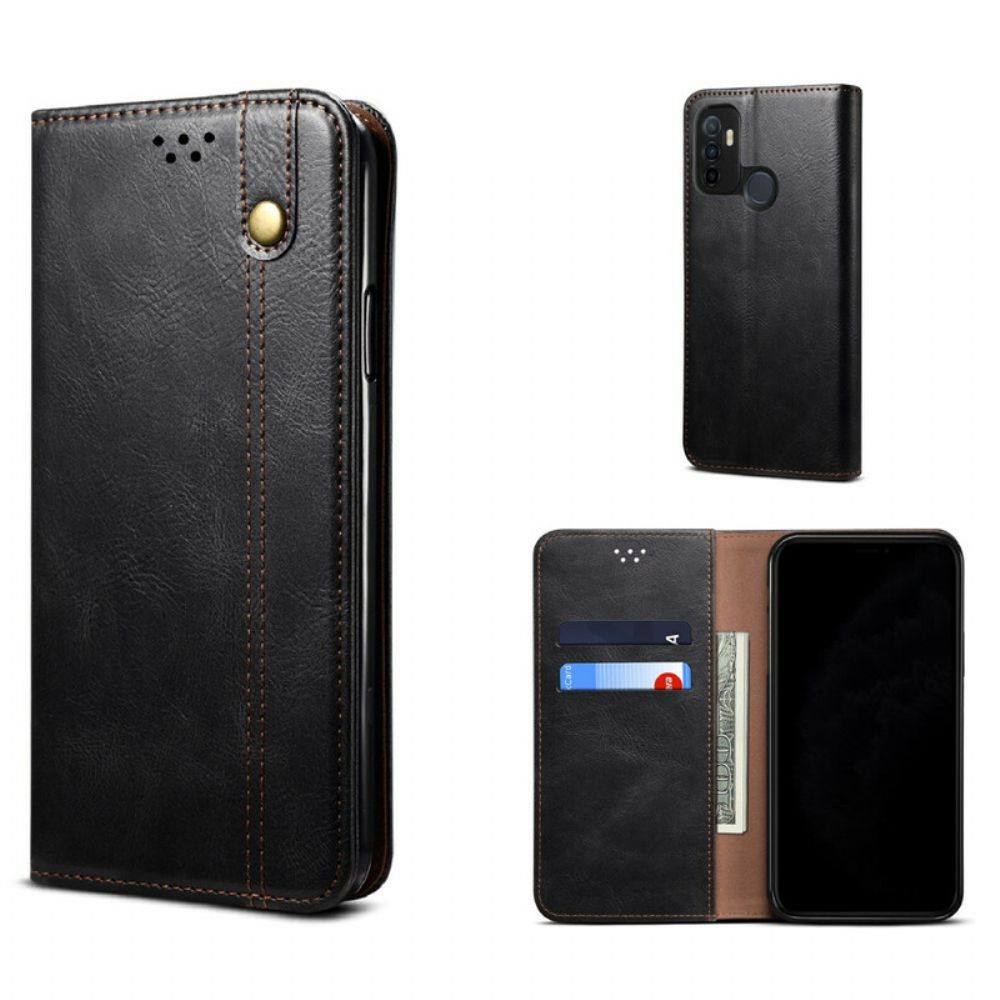 Schutzhülle Für Oppo A53 / A53s Flip Case Gewachstes Kunstleder