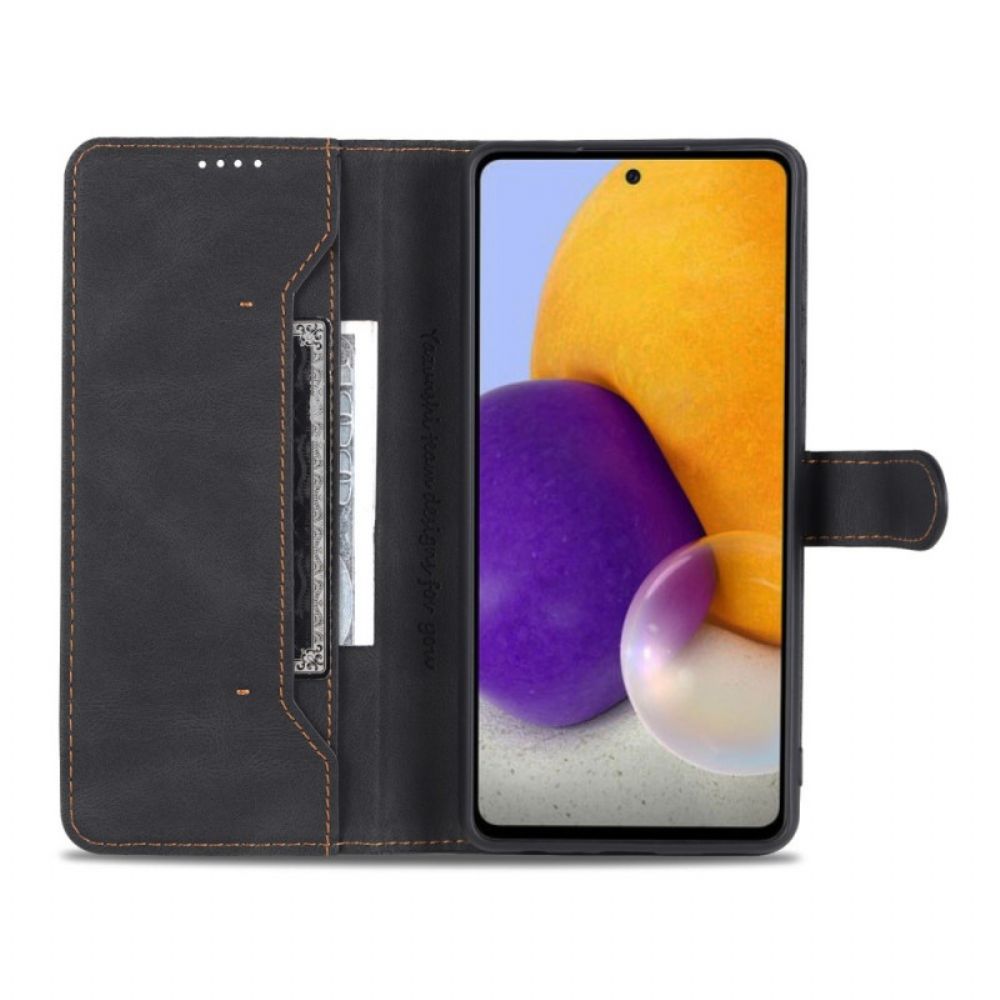 Flip Case Für Samsung Galaxy A72 4G / 5G Azns Ledereffekt
