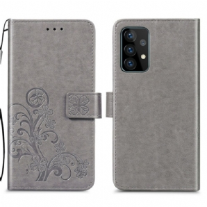 Flip Case Für Samsung Galaxy A72 4G / 5G Vierblättriges Kleeblatt