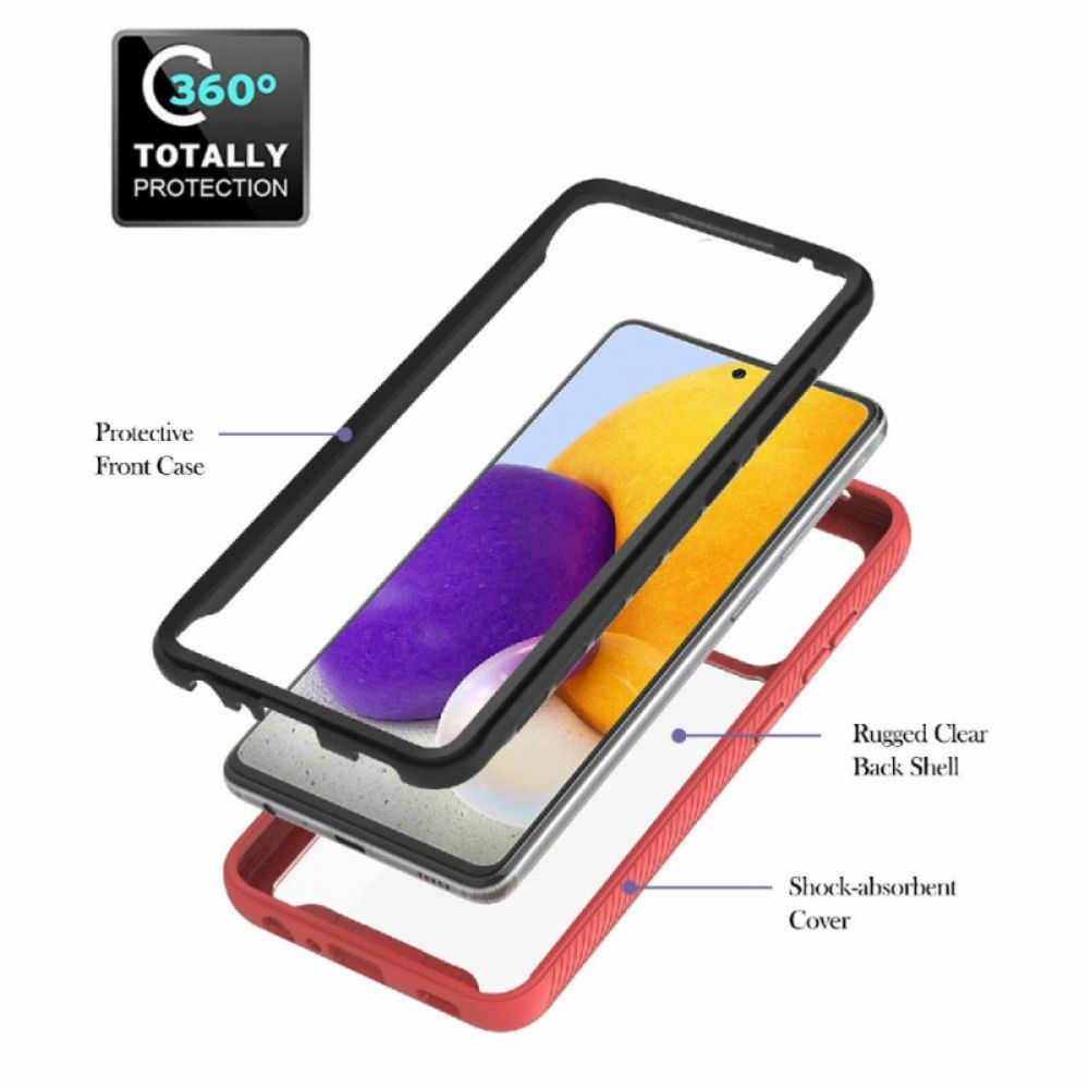 Handyhülle Für Samsung Galaxy A72 4G / 5G Colored Contour Hybrid Mit Ring