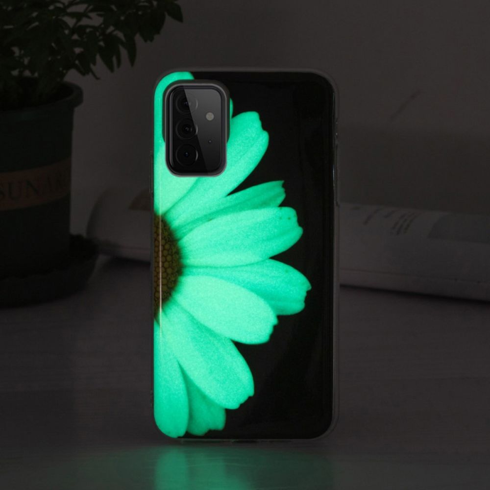 Handyhülle Für Samsung Galaxy A72 4G / 5G Fluoreszierende Blumenserie
