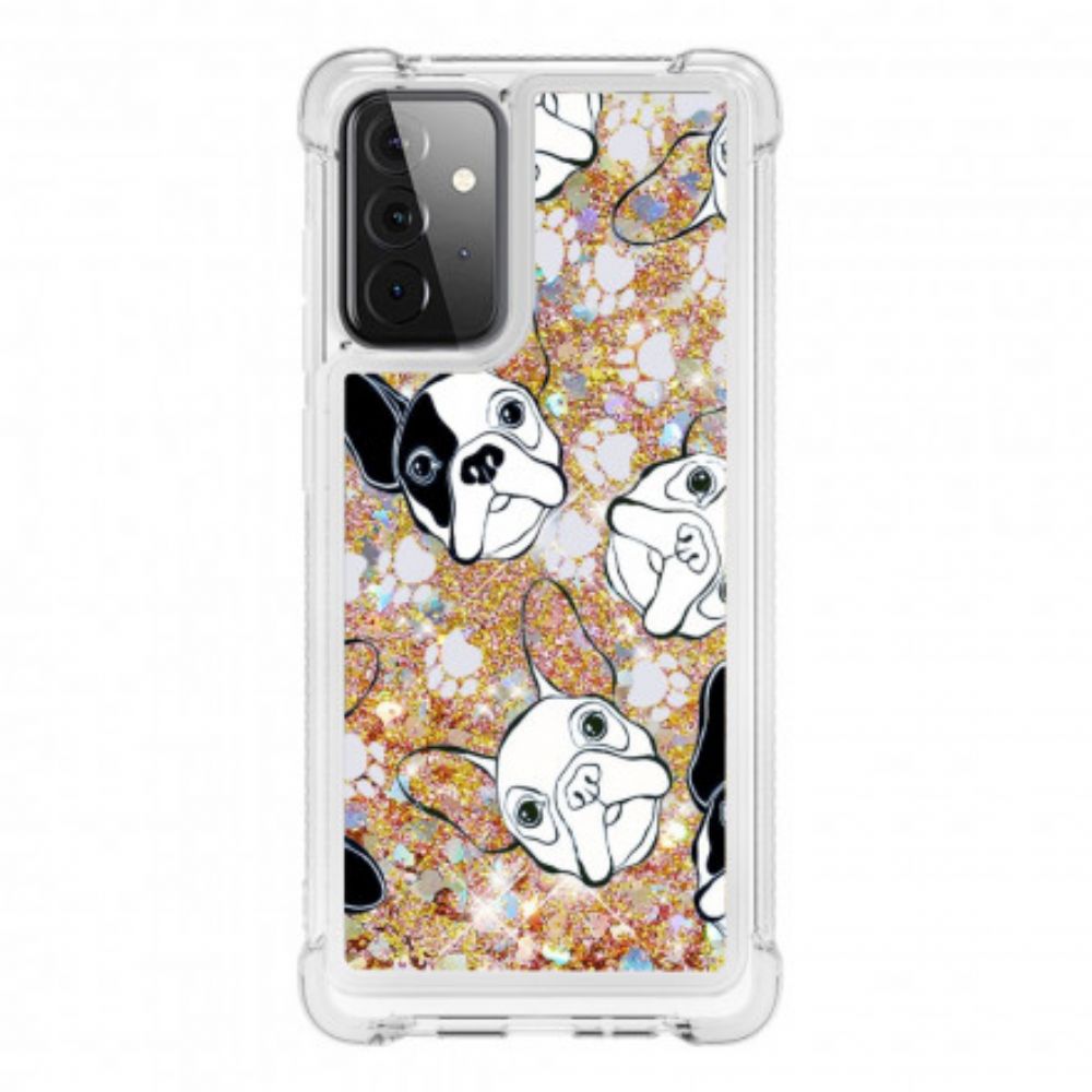 Handyhülle Für Samsung Galaxy A72 4G / 5G Herr Glitzerhund