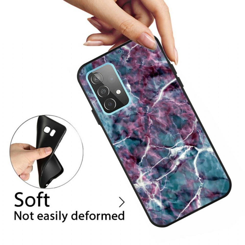 Handyhülle Für Samsung Galaxy A72 4G / 5G Lila Marmor