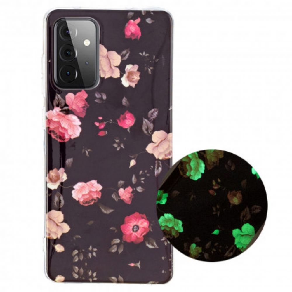 Hülle Für Samsung Galaxy A72 4G / 5G Fluoreszierende Blumenserie