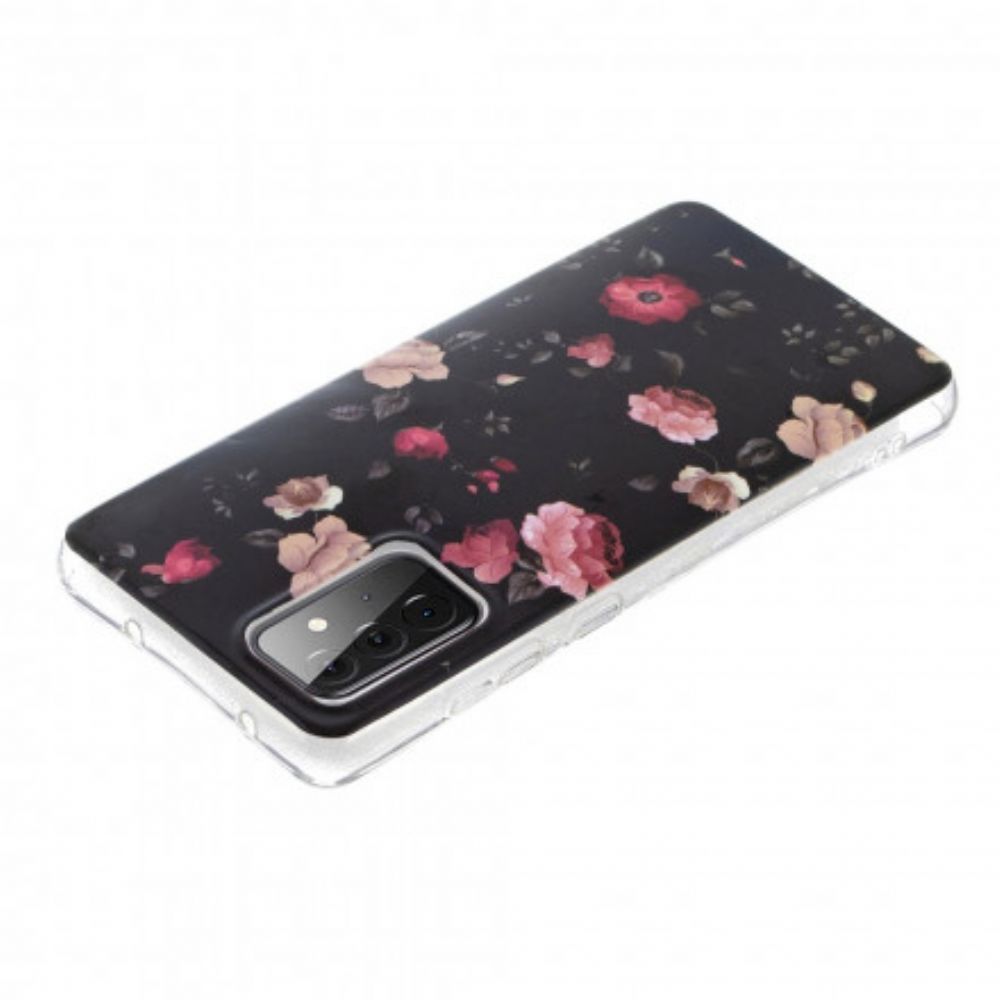 Hülle Für Samsung Galaxy A72 4G / 5G Fluoreszierende Blumenserie