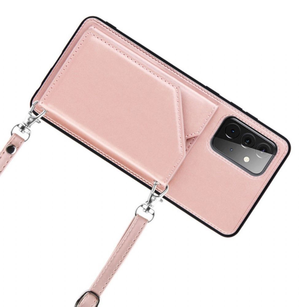 Hülle Für Samsung Galaxy A72 4G / 5G Schultergurt Kartenhalter