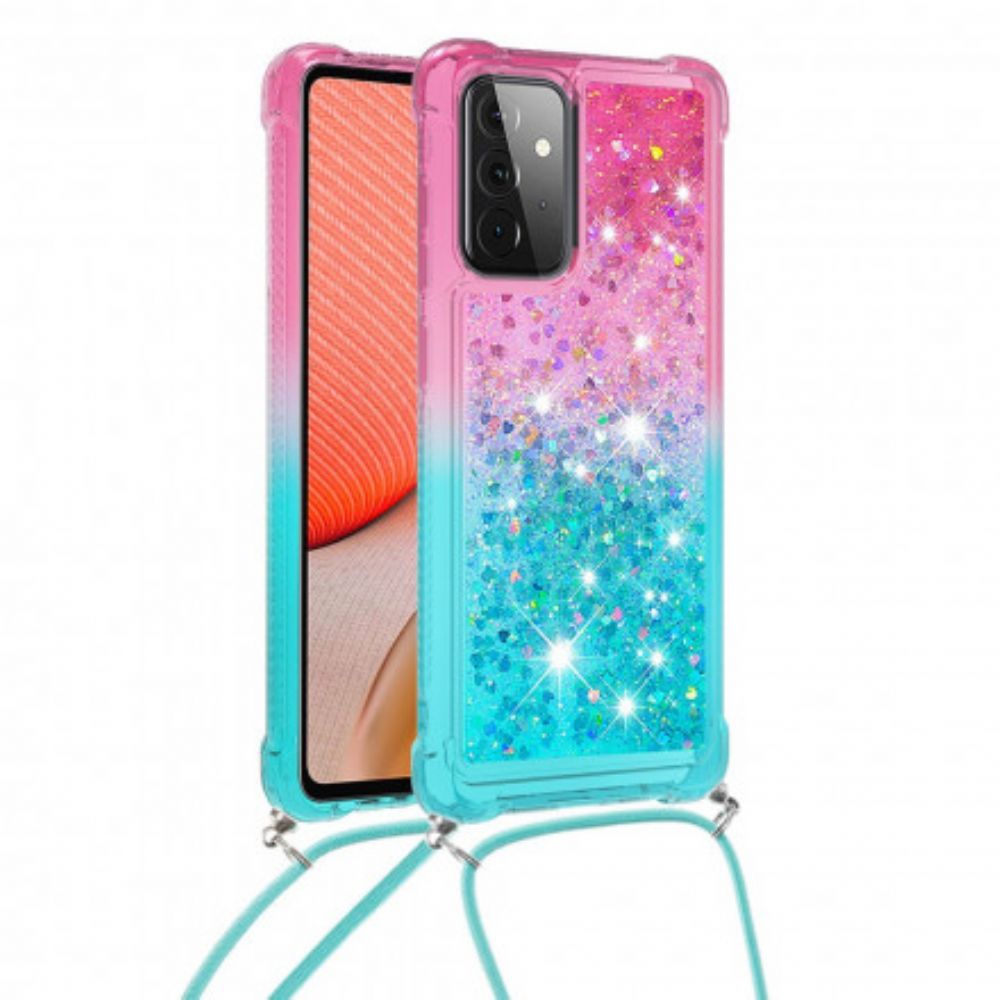 Hülle Für Samsung Galaxy A72 4G / 5G Silikon Glitter Und Kordel