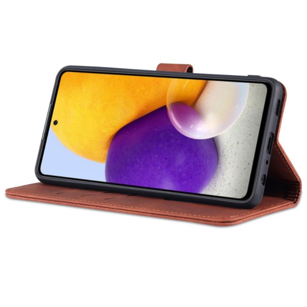Lederhüllen Für Samsung Galaxy A72 4G / 5G Azns Ledereffekt