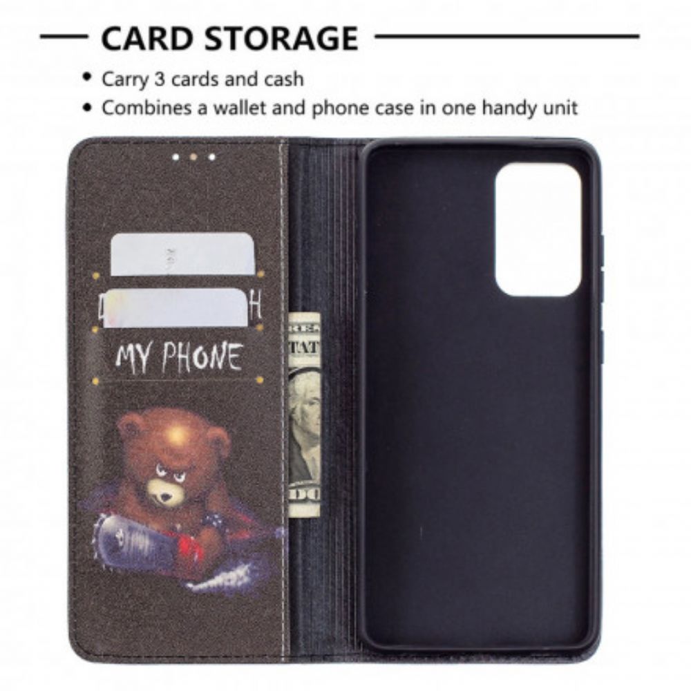 Schutzhülle Für Samsung Galaxy A72 4G / 5G Flip Case Gefährlicher Bär