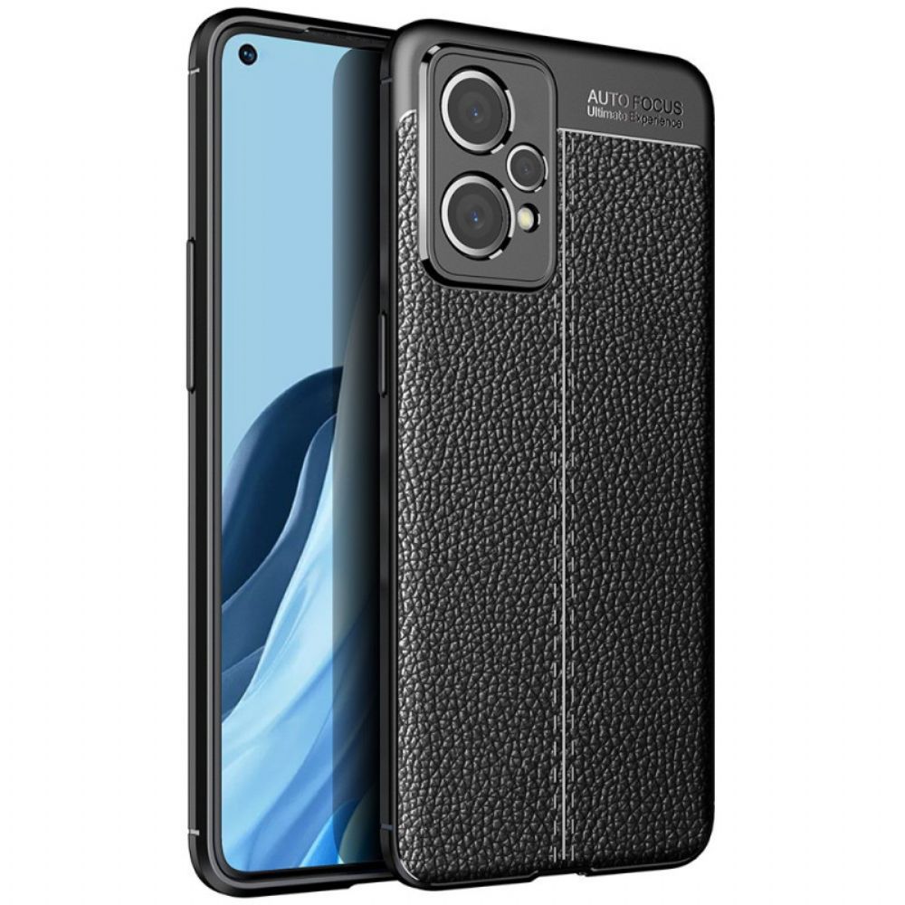 Handyhülle Für Realme 9 Pro Plus Doppellinie Litschi-leder-effekt