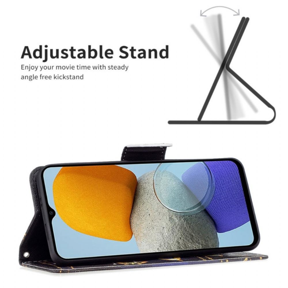 Flip Case Für Samsung Galaxy M53 5G Königlicher Schmetterling