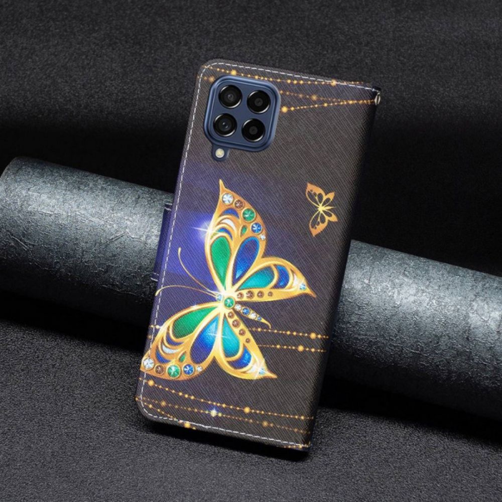 Flip Case Für Samsung Galaxy M53 5G Königlicher Schmetterling