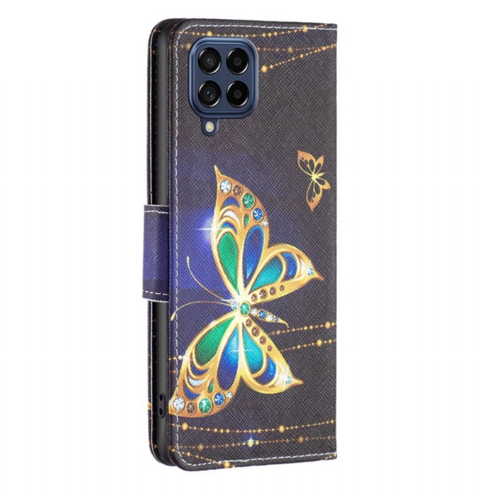 Flip Case Für Samsung Galaxy M53 5G Königlicher Schmetterling