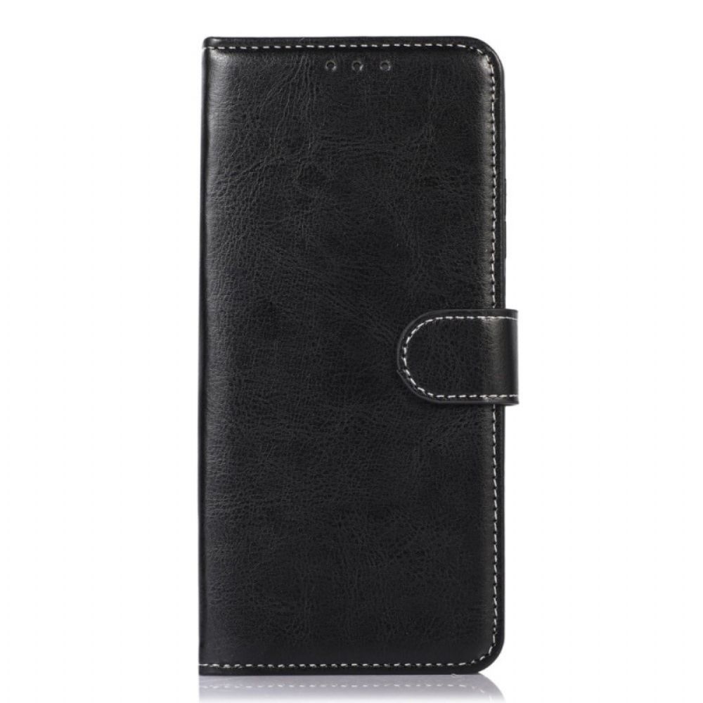 Flip Case Für Samsung Galaxy M53 5G Lederstil Und Nähte