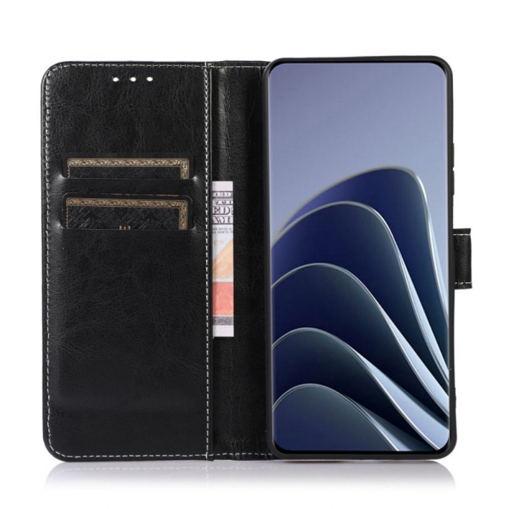 Flip Case Für Samsung Galaxy M53 5G Lederstil Und Nähte