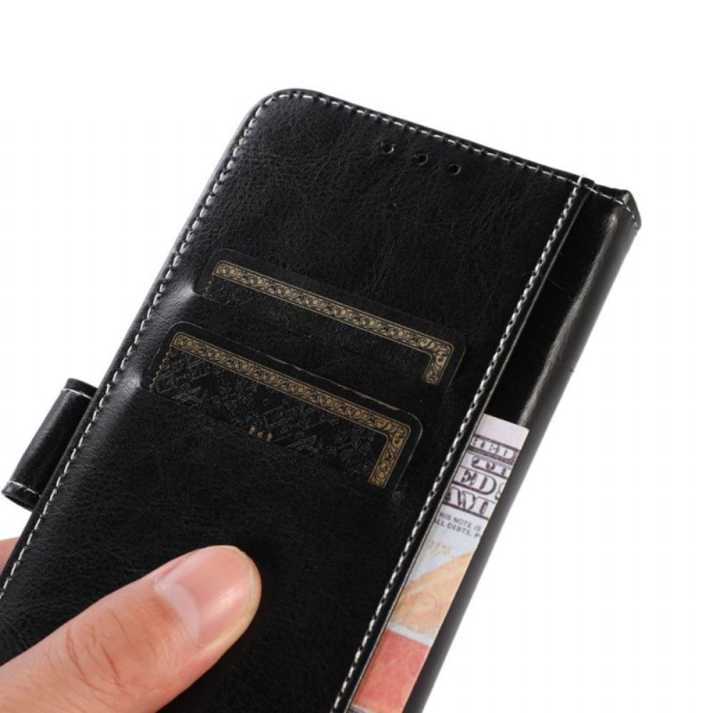 Flip Case Für Samsung Galaxy M53 5G Lederstil Und Nähte