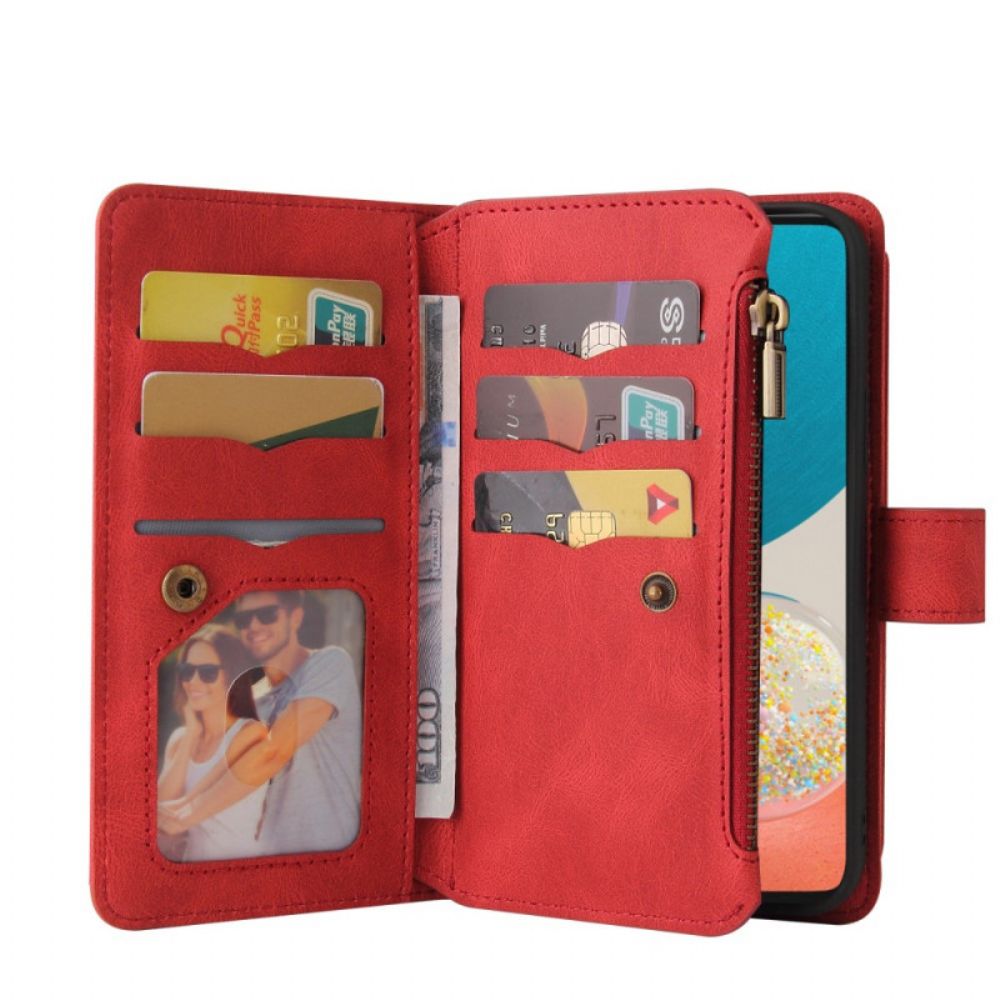 Flip Case Für Samsung Galaxy M53 5G Multifunktionaler 10er Kartenhalter