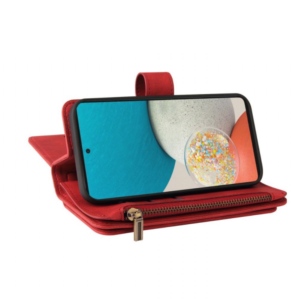Flip Case Für Samsung Galaxy M53 5G Multifunktionaler 10er Kartenhalter