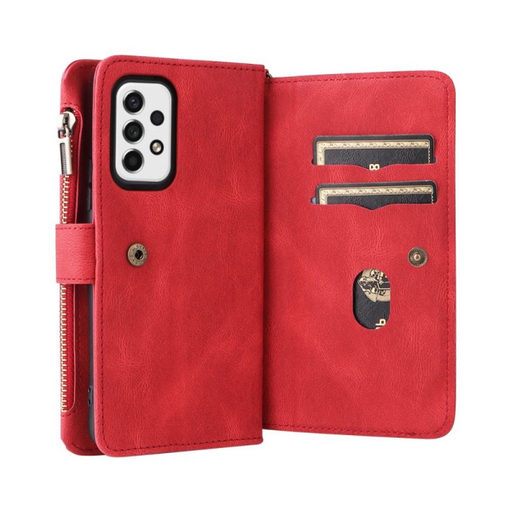 Flip Case Für Samsung Galaxy M53 5G Multifunktionaler 10er Kartenhalter