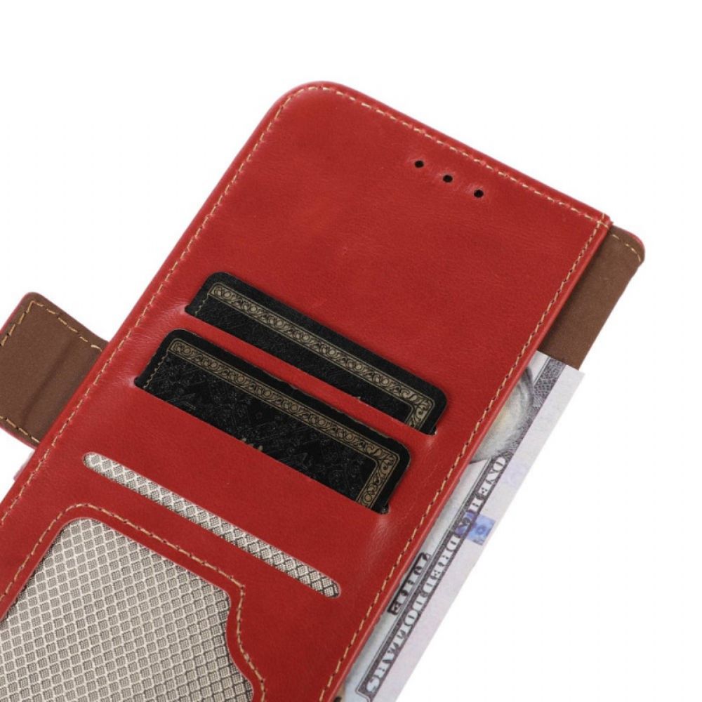 Flip Case Für Samsung Galaxy M53 5G Rfid-funktion Aus Echtem Leder