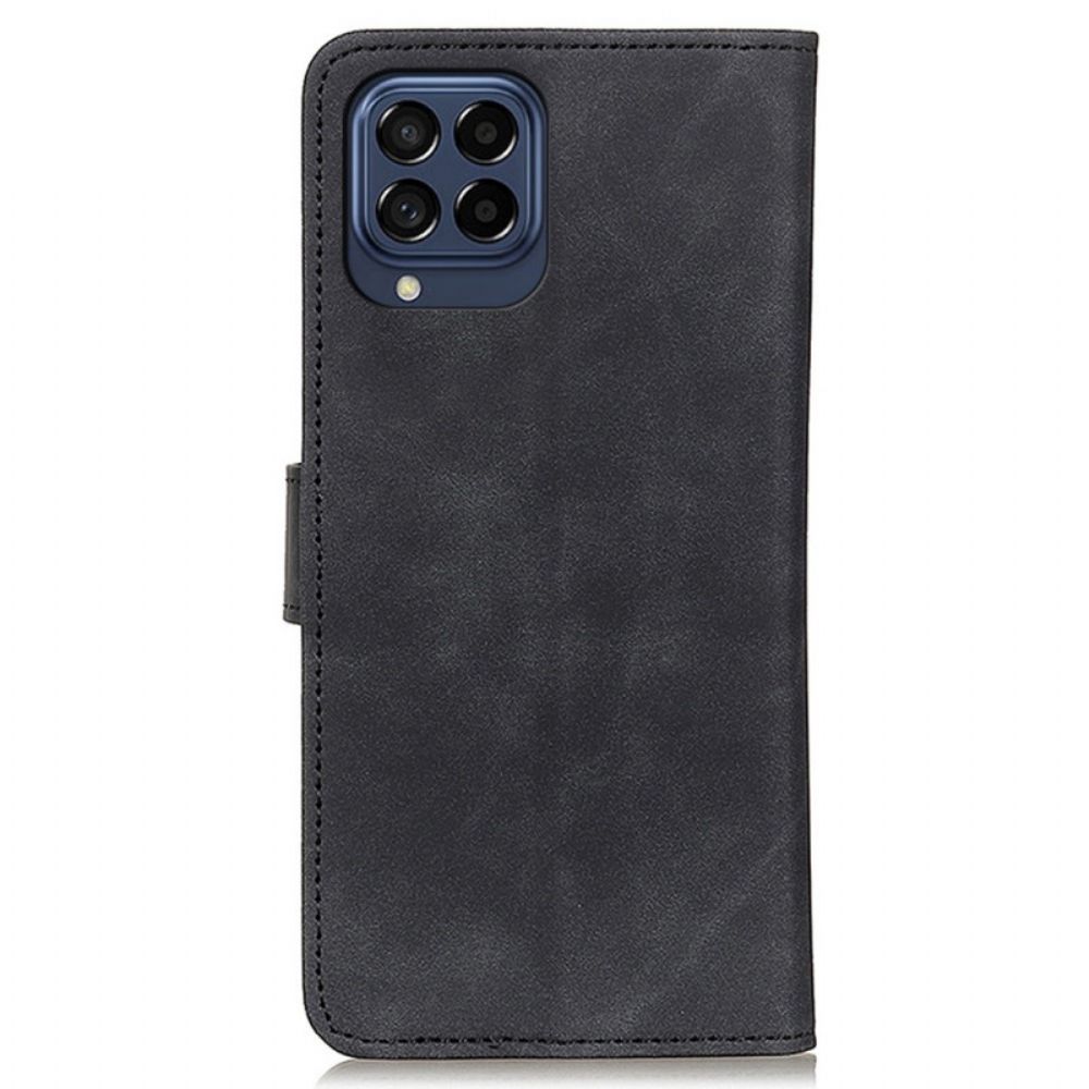 Flip Case Für Samsung Galaxy M53 5G Vintage Ledereffekt Khazneh