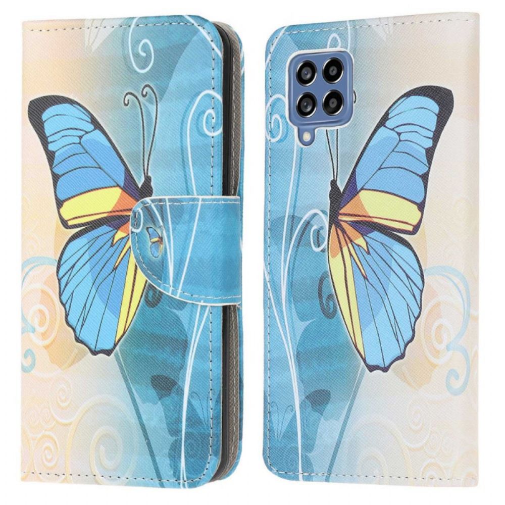 Lederhüllen Für Samsung Galaxy M53 5G Bunte Schmetterlinge