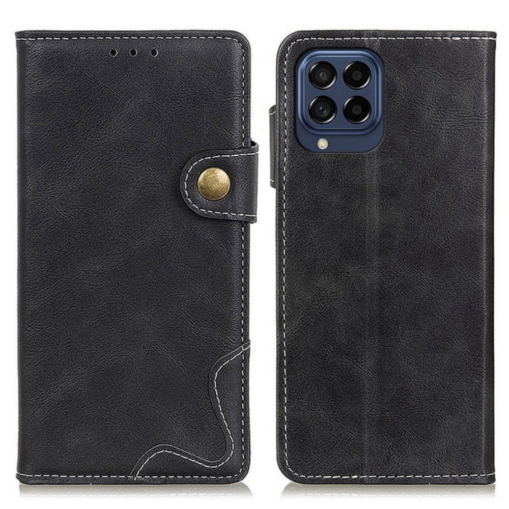 Lederhüllen Für Samsung Galaxy M53 5G Künstlerische Schaltfläche
