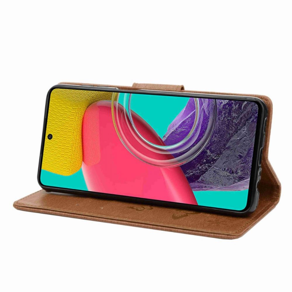 Lederhüllen Für Samsung Galaxy M53 5G Mit Kordel Schmetterlingsriemen-design