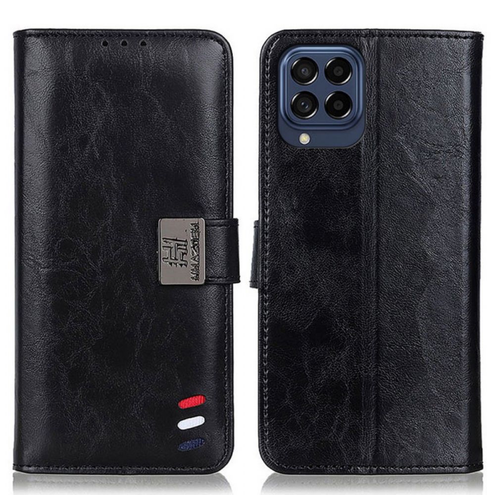Lederhüllen Für Samsung Galaxy M53 5G Tricolor Silberverschluss