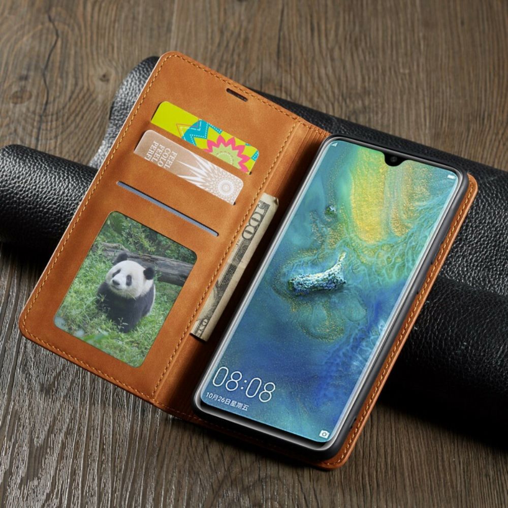 Schutzhülle Für Huawei Mate 20 Flip Case Ledereffekt Vorw