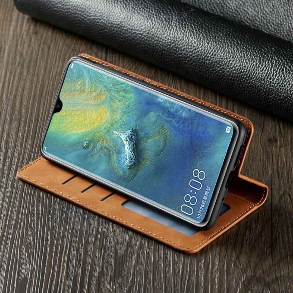 Schutzhülle Für Huawei Mate 20 Flip Case Ledereffekt Vorw
