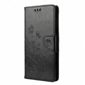 Flip Case Für Poco X3 / X3 Pro / X3 NFC Schmetterlinge Und Blumen