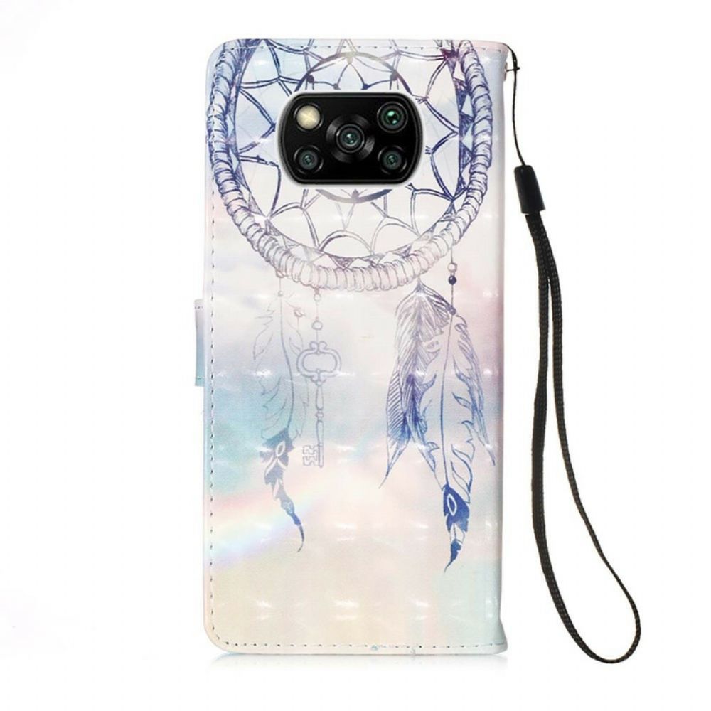 Flip Case Für Poco X3 / X3 Pro / X3 NFC Wasserfarbener Traumfänger