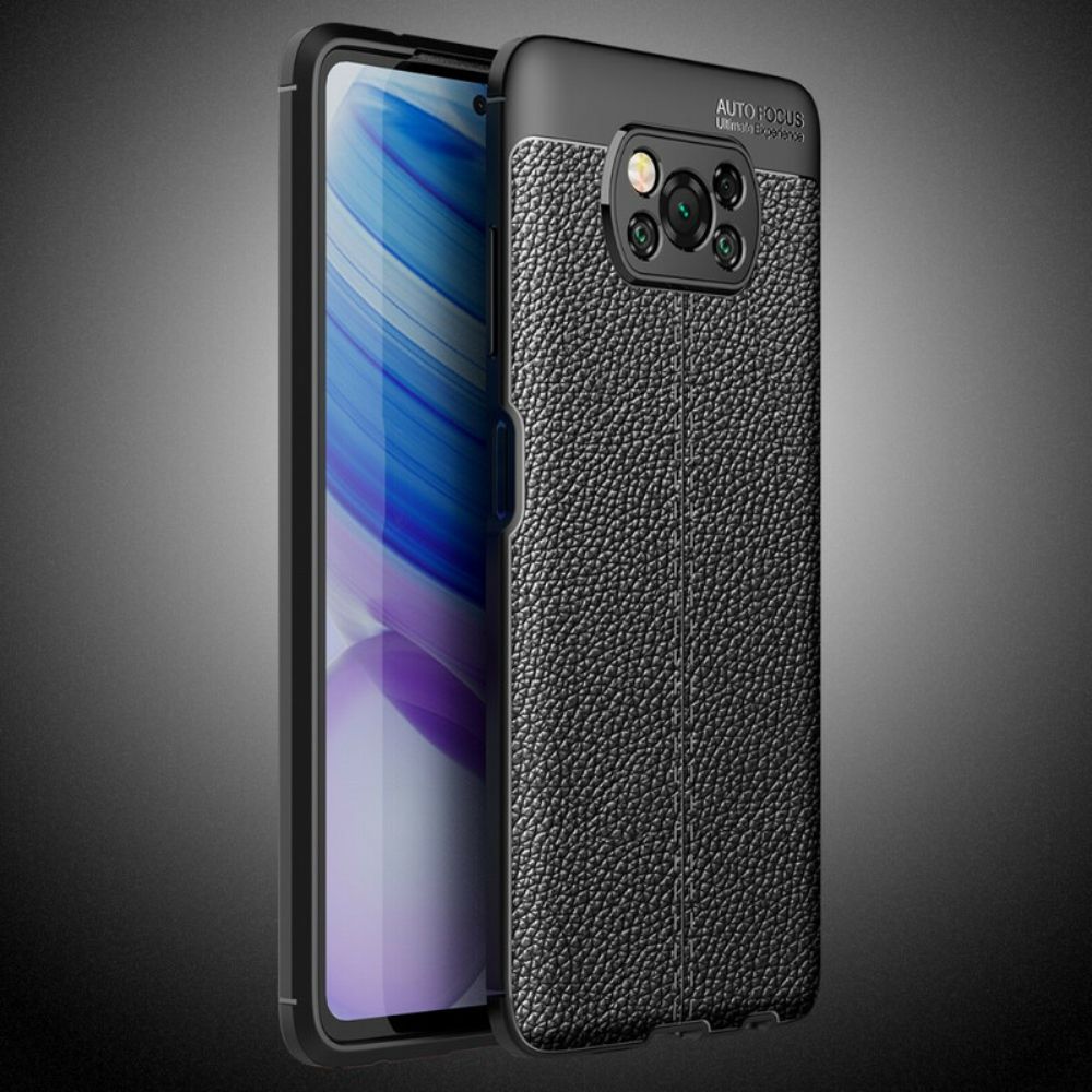 Hülle Für Poco X3 / X3 Pro / X3 NFC Doppelte Linie Litschi-leder-effekt