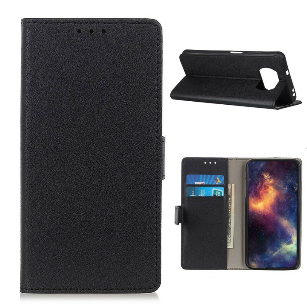 Lederhüllen Für Poco X3 / X3 Pro / X3 NFC Einfacher Glänzender Ledereffekt