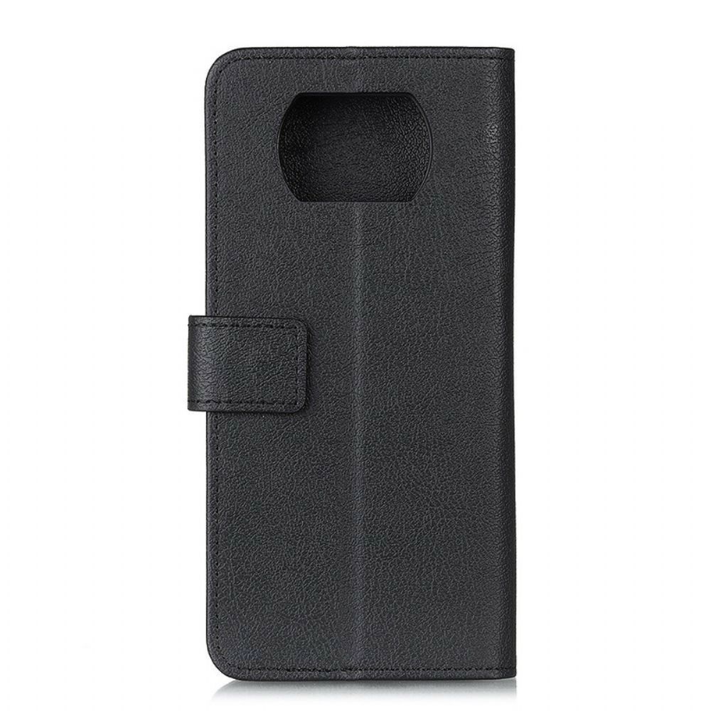 Lederhüllen Für Poco X3 / X3 Pro / X3 NFC Einfacher Glänzender Ledereffekt