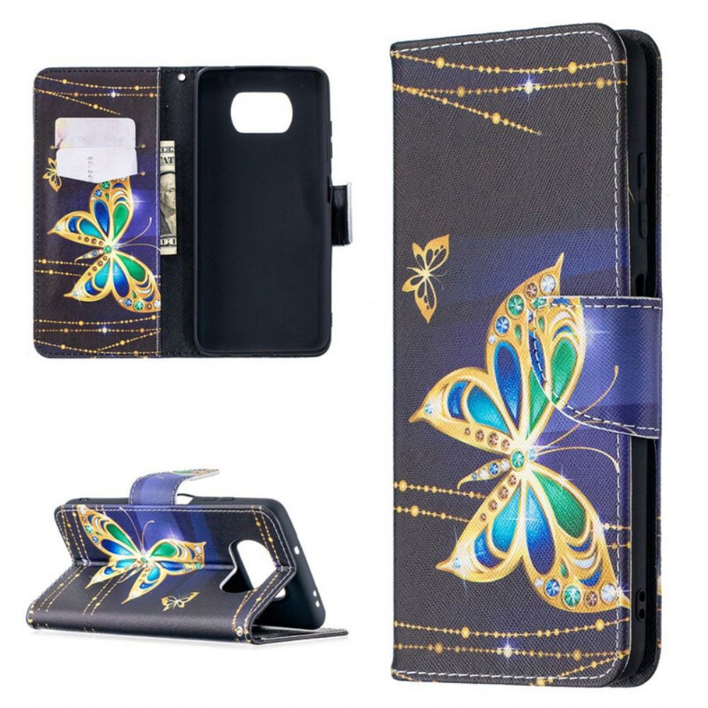 Lederhüllen Für Poco X3 / X3 Pro / X3 NFC Magische Schmetterlinge