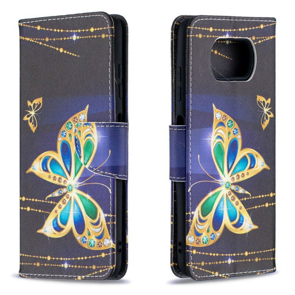 Lederhüllen Für Poco X3 / X3 Pro / X3 NFC Magische Schmetterlinge
