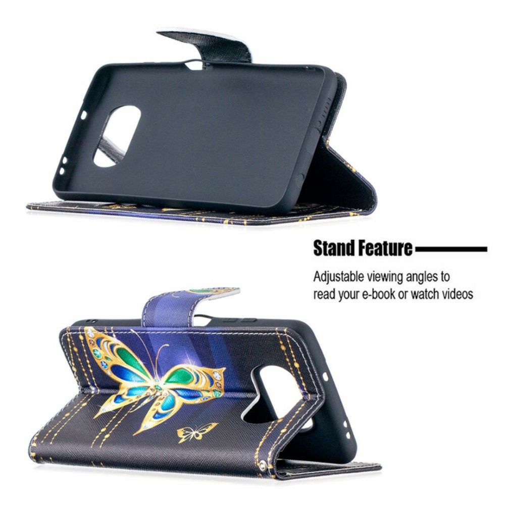 Lederhüllen Für Poco X3 / X3 Pro / X3 NFC Magische Schmetterlinge