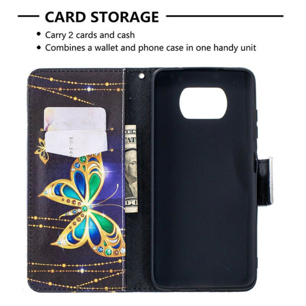 Lederhüllen Für Poco X3 / X3 Pro / X3 NFC Magische Schmetterlinge