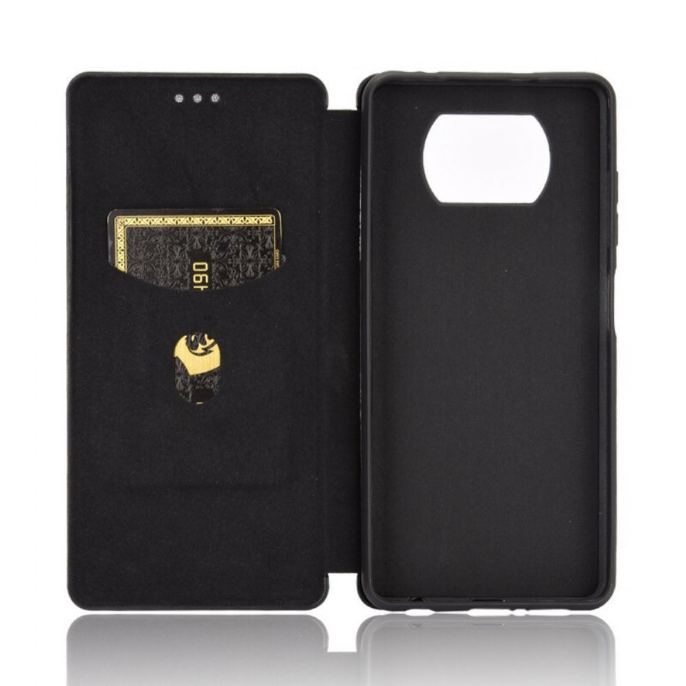 Schutzhülle Für Poco X3 / X3 Pro / X3 NFC Flip Case Kohlefaser Mit Stützring