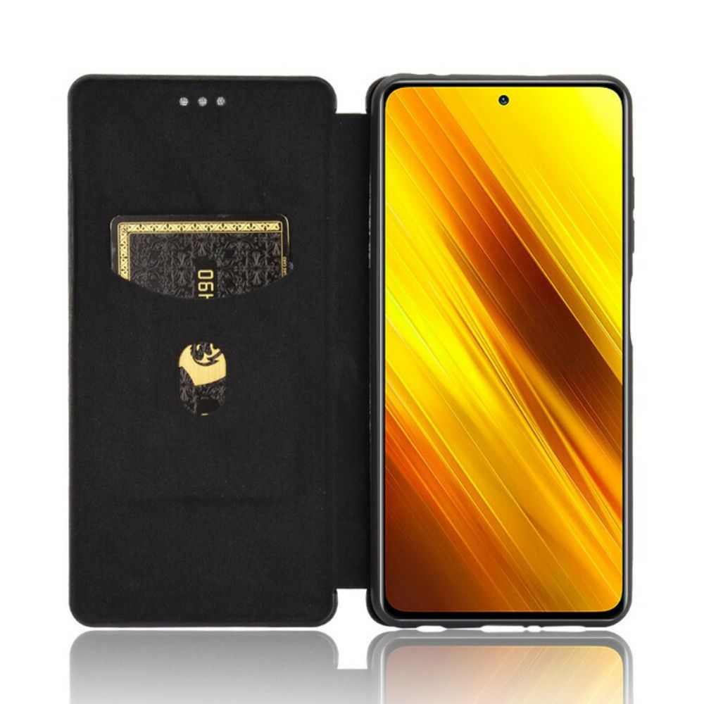 Schutzhülle Für Poco X3 / X3 Pro / X3 NFC Flip Case Kohlefaser Mit Stützring