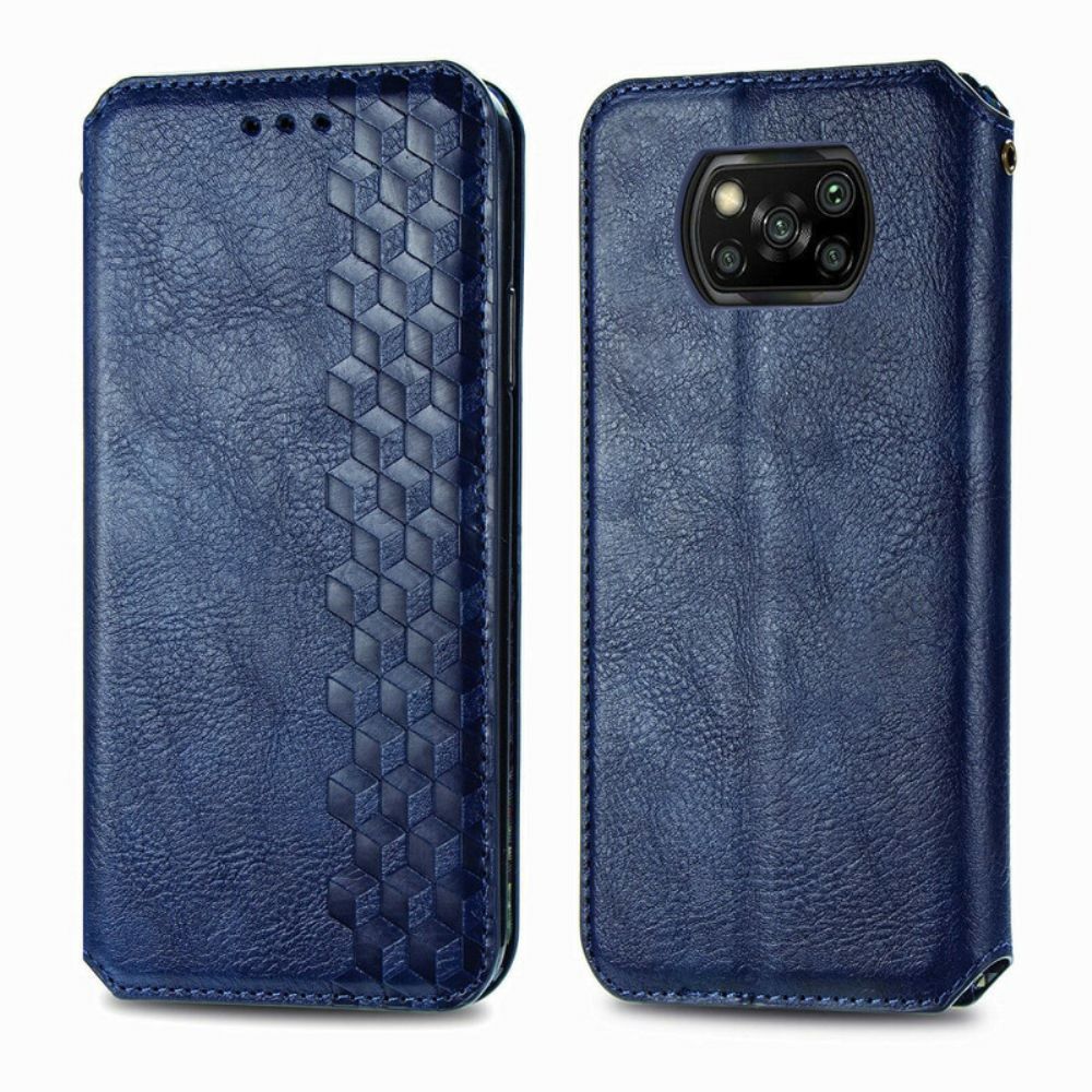 Schutzhülle Für Poco X3 / X3 Pro / X3 NFC Flip Case Ledereffekt Mit Rautenstruktur