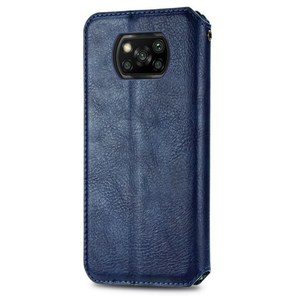 Schutzhülle Für Poco X3 / X3 Pro / X3 NFC Flip Case Ledereffekt Mit Rautenstruktur
